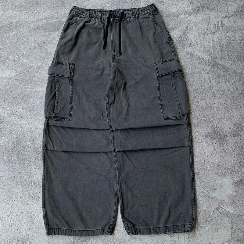 Gu Super Wide Cargo Ballon Pants Denim Grey photo 1