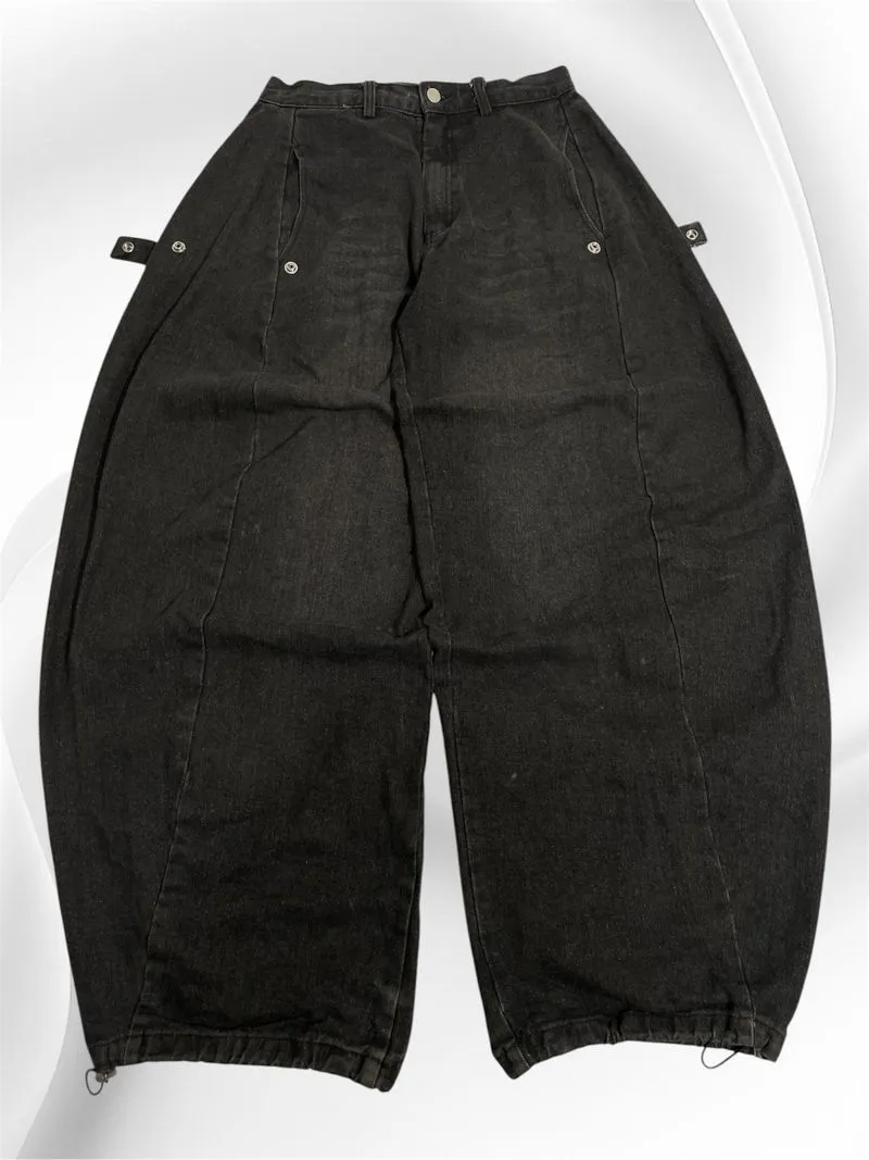 • "GARMENxRAWROW" CARPENTER BAGGY BALLON JEANS GREYWASHED • photo 1