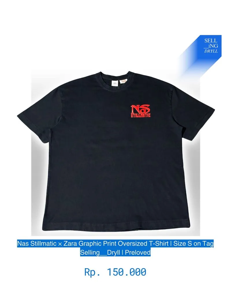 Nas Stillmatic × Zara Graphic Print Oversized T-Shirt | Size photo 1