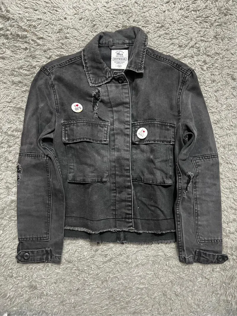 Flies outwear black jeans jacket photo 1