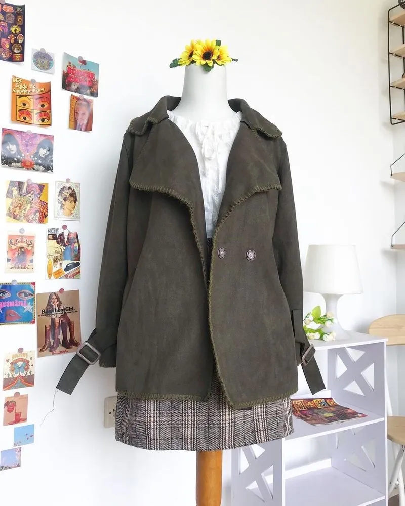 Vintage Blazer Wanita gray photo 1