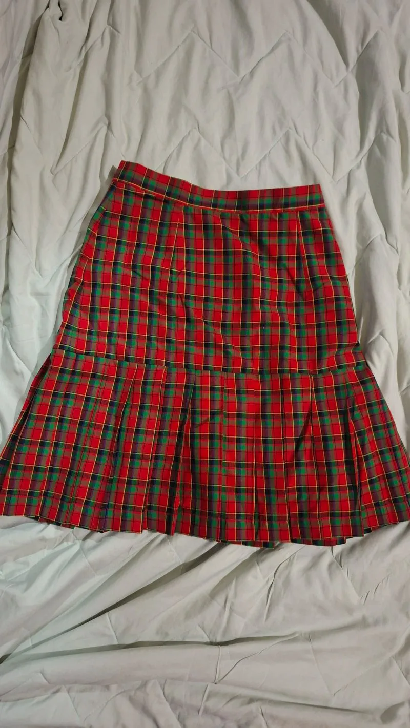Pelated tartan skirt(rok motif kotak-kotak,red) photo 1