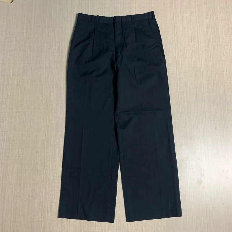 japanese tailored  textured pleated trousers relaxed fit photo 1