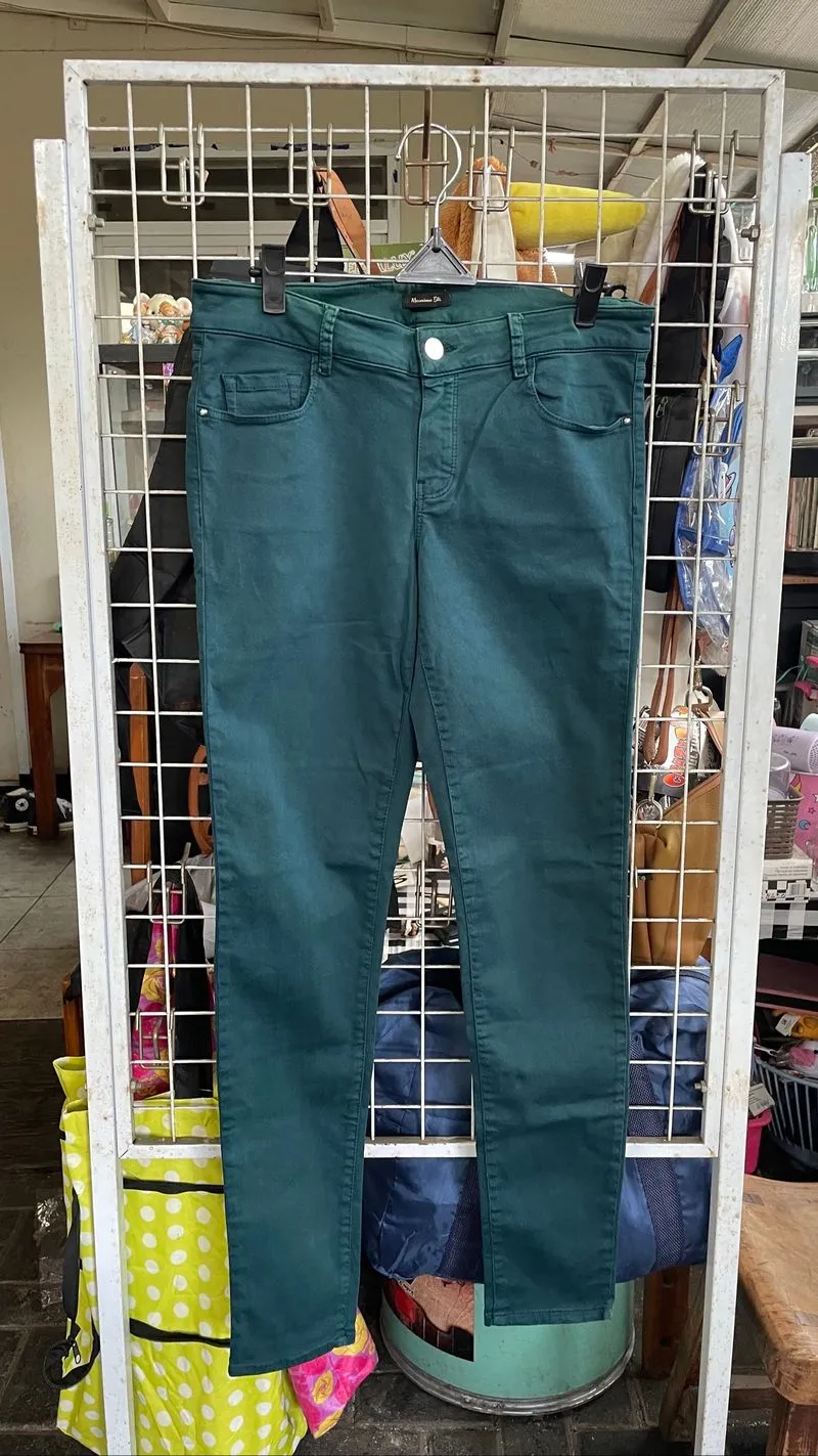 WMNS Massimo Dutti Skinny Denim - Green photo 1