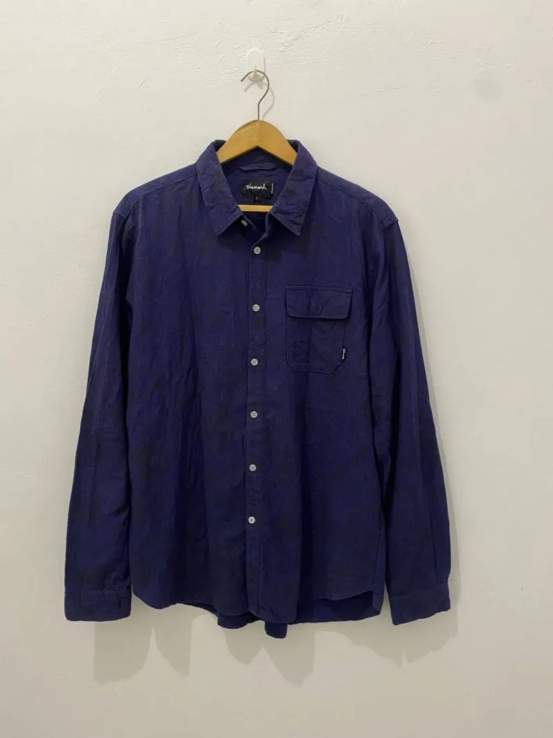 Diamond supply casual shirt navy photo 1