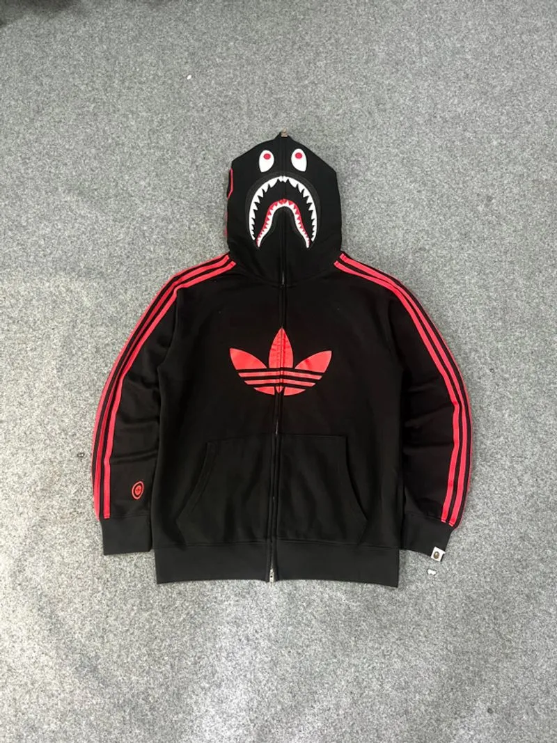 BAPE x ADIDAS SHARK FLEECE FULL ZIP HOODIE photo 1