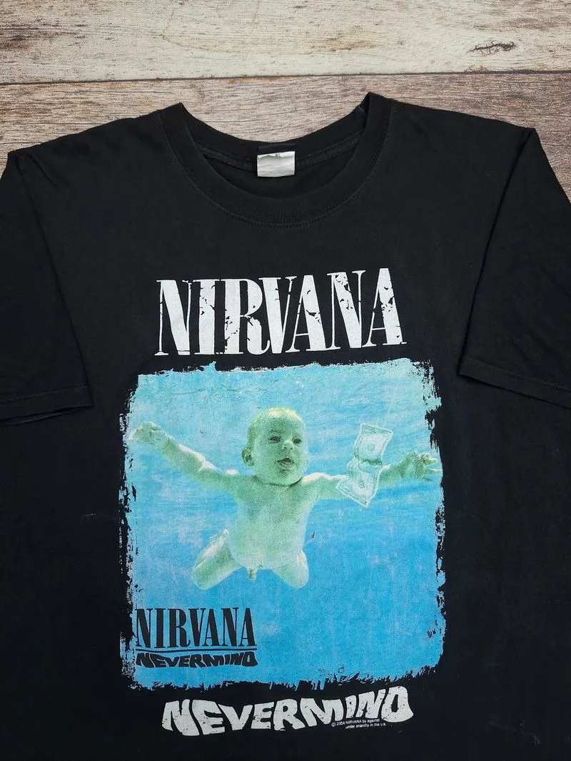 Kaos band vintage bootleg nirvana nevermind 2004 rock photo 1