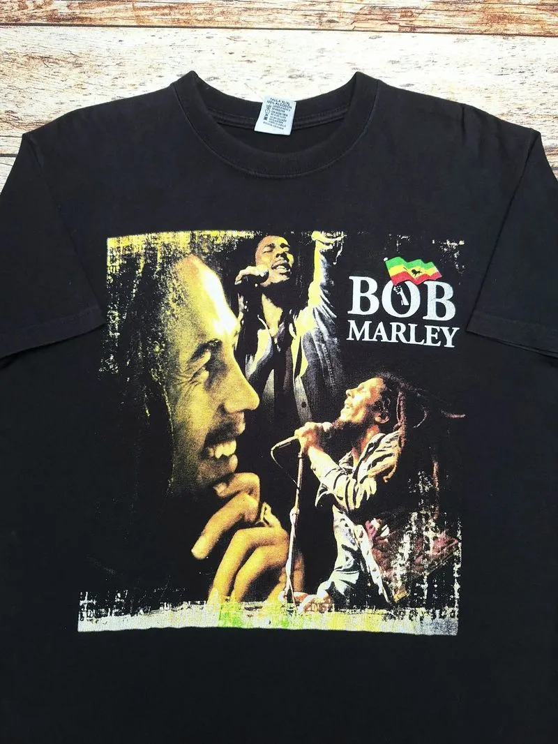 Kaos baju band vintage 90s bob marley official reggae rock photo 1