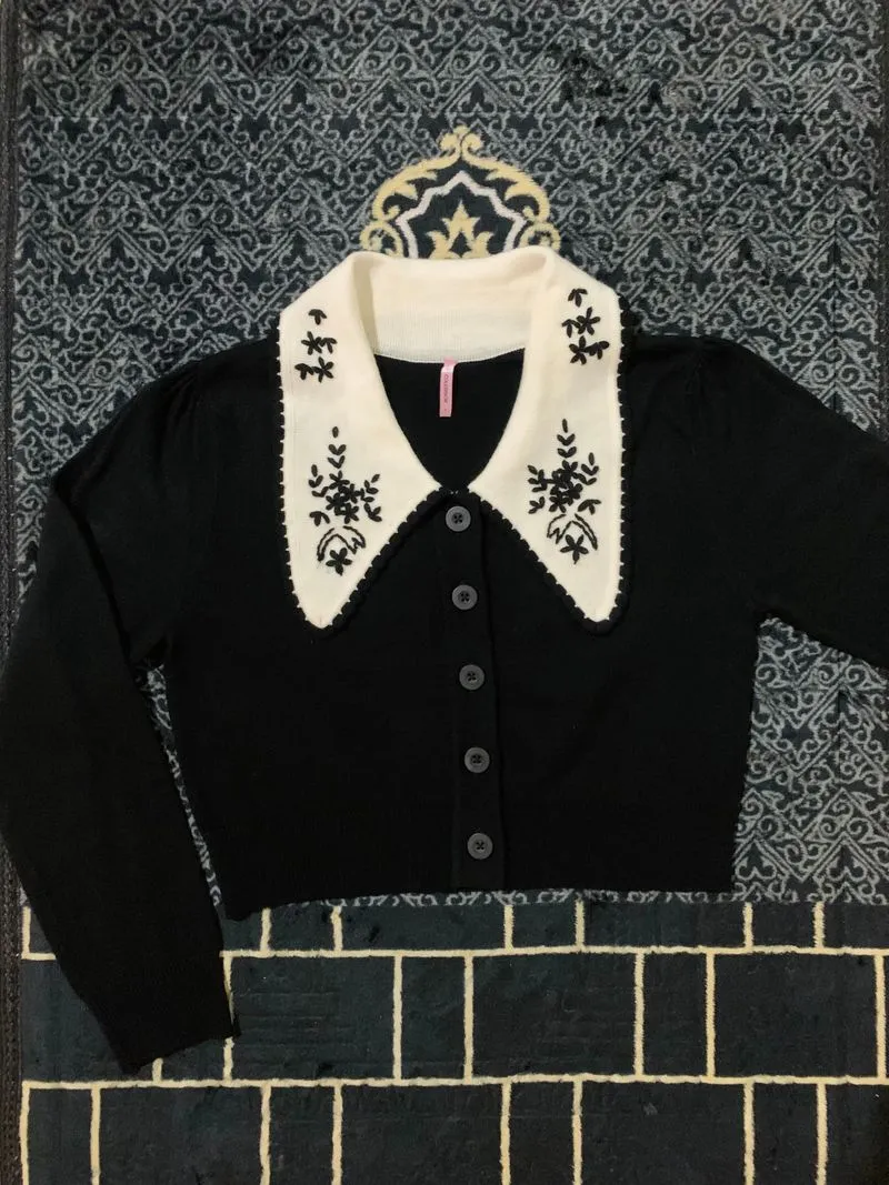 COLORBOX Casual Cardigan Wanita white black photo 1