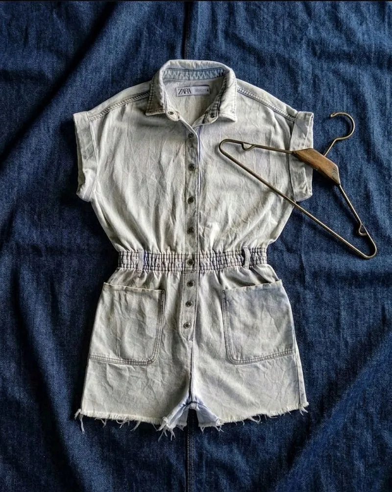 Jumpsuit ZARA Overall Denim Authentic Preloved Original photo 1