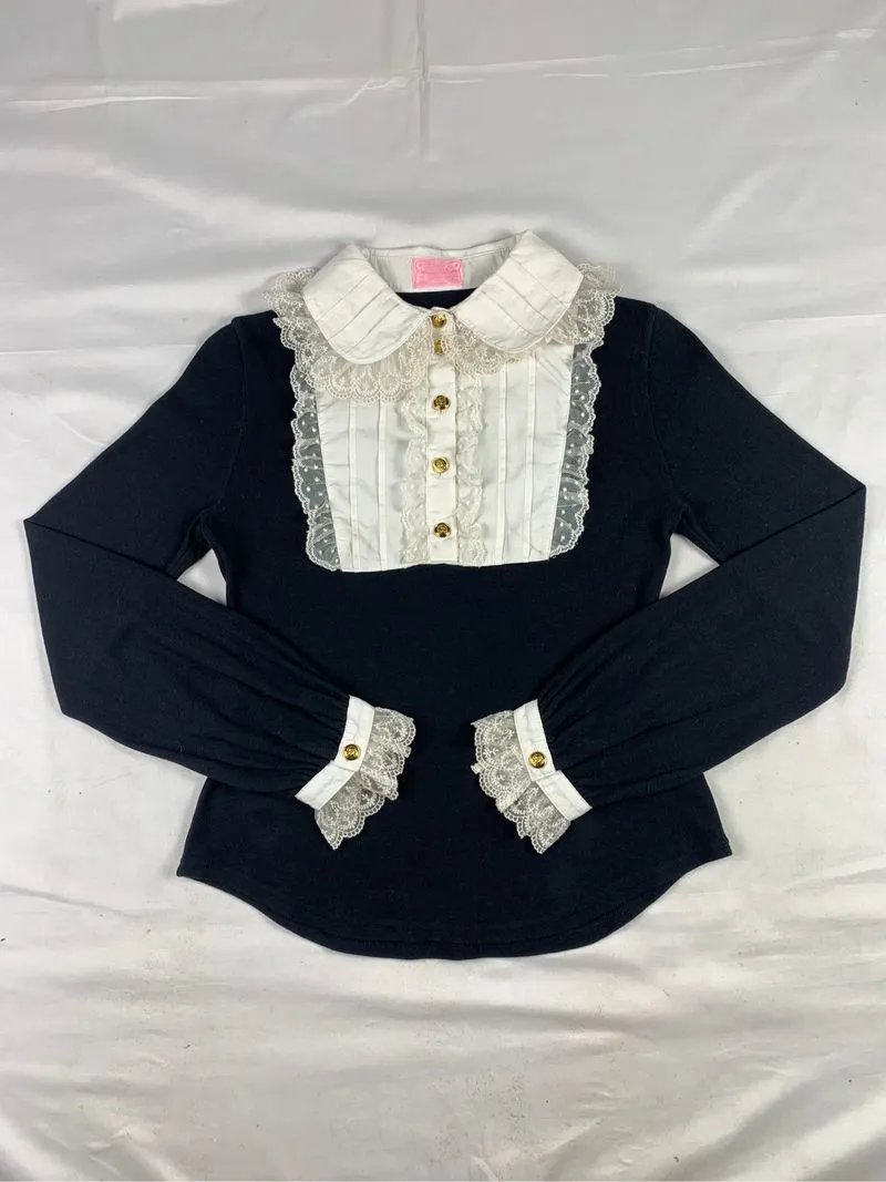 Angelic Pretty Ruffle Trim Fitted Button Shirt (M) photo 1