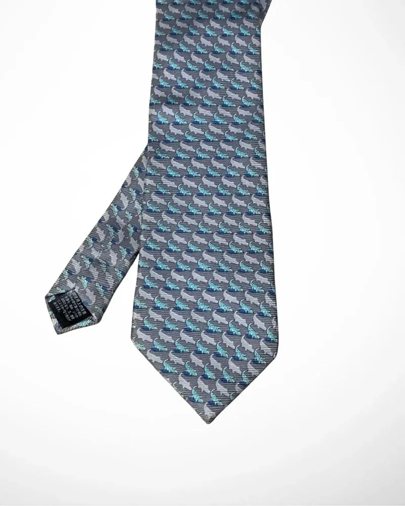 Airish Field For Men Crocodile Tie Pettern Gray x Tosca  photo 1