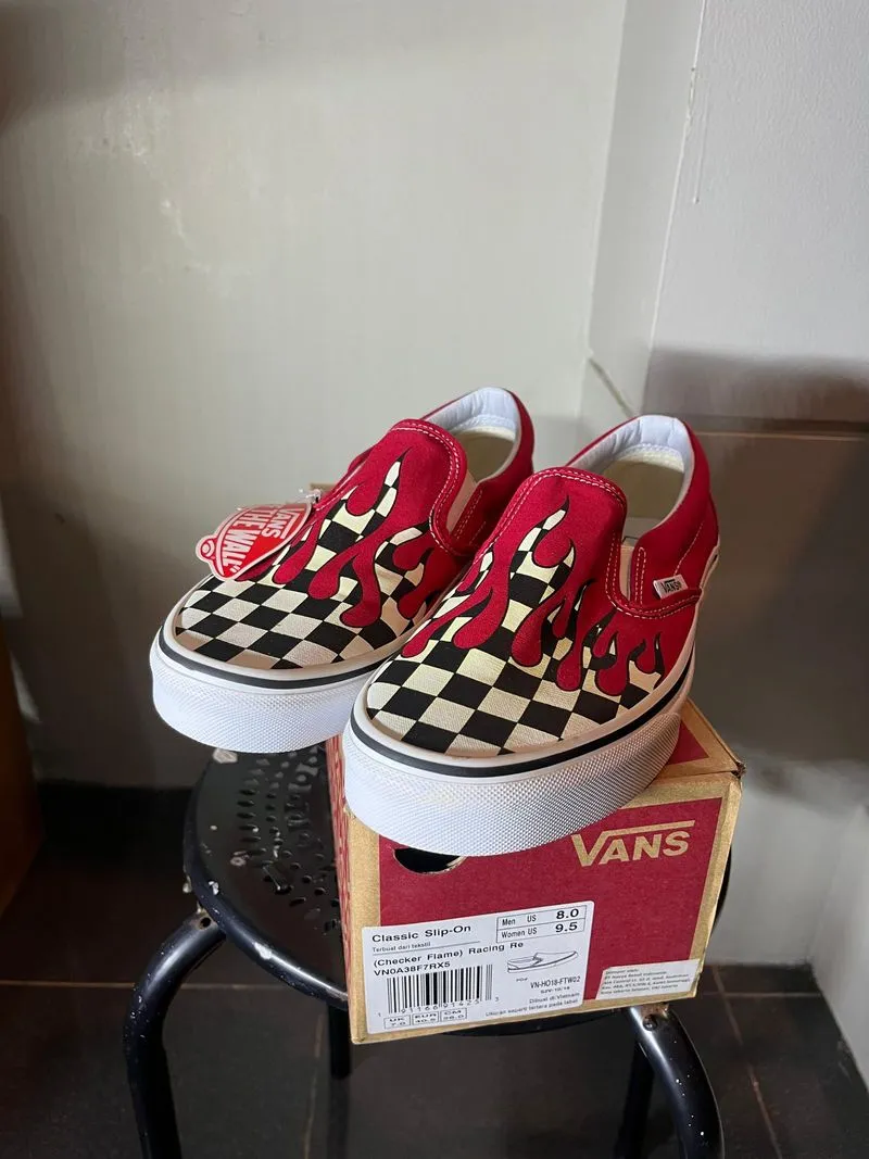 Vans Classic Slip On Checkerboard Flame Red photo 1
