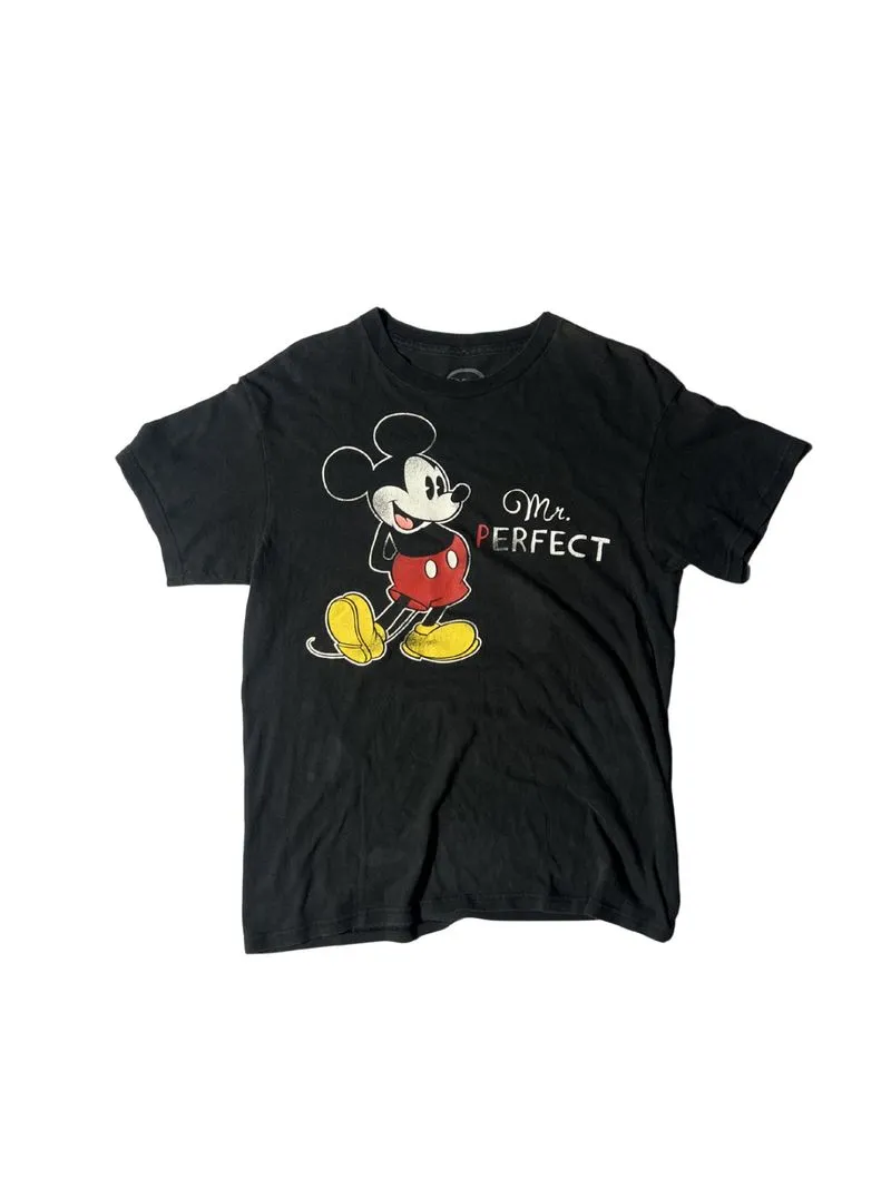 Vintage Mickey Mouse Mr.Perfect Disney Black T-Shirt photo 1