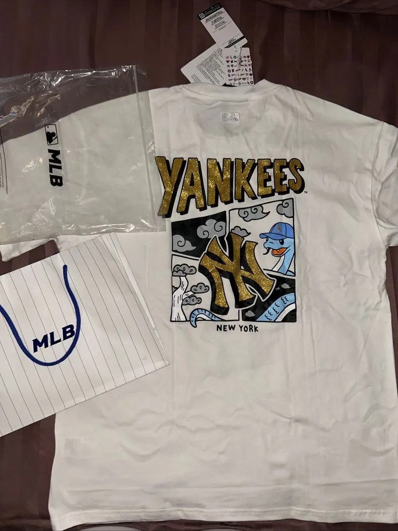 MLB NEW YORK YANKESS SNAKE CARTOON GRAPHIC OVER IVORY SZ XXL photo 1