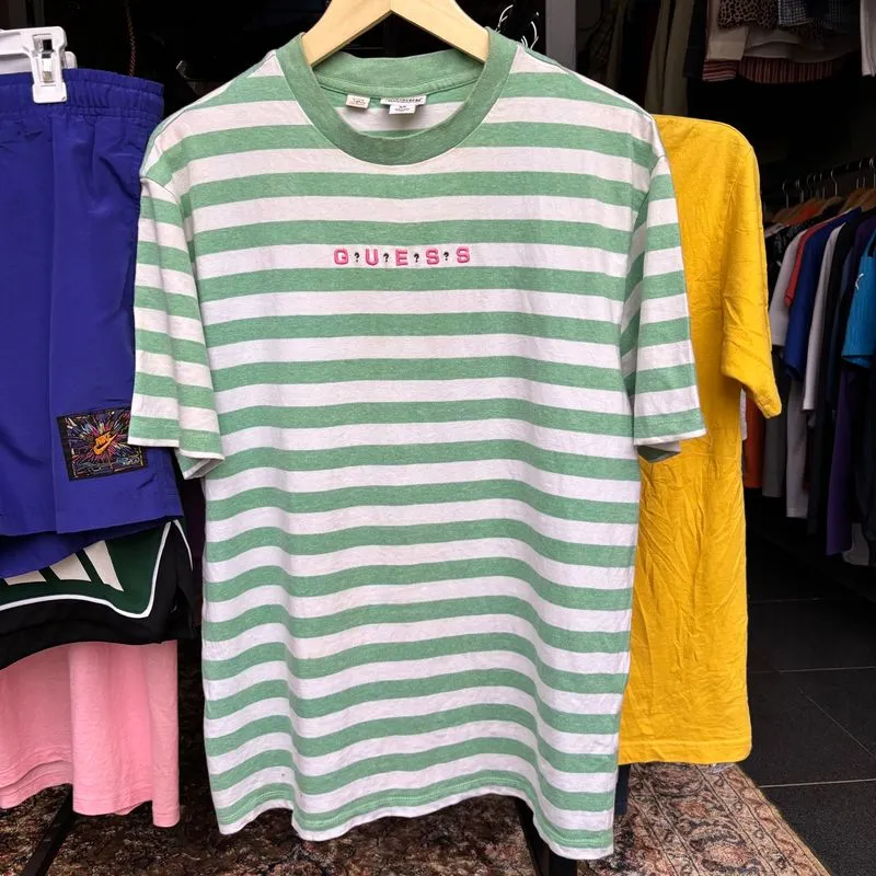 Guess Los Angeles White Green Stripes Tee photo 1