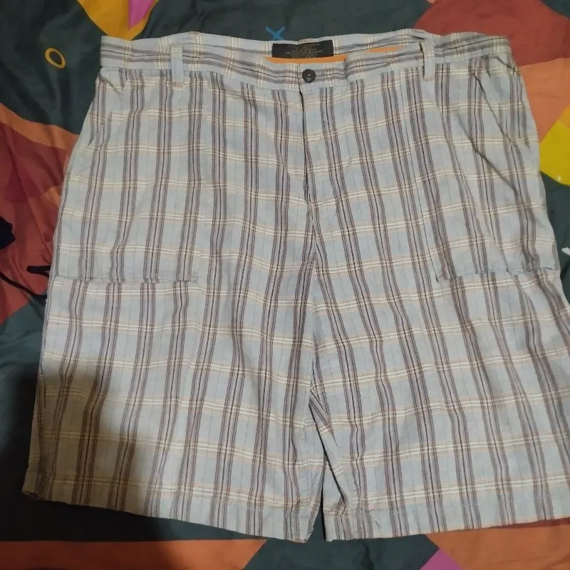 Old Navy Surplus Co Shorts Mens 42 Beige Orange Plaid Casual photo 1