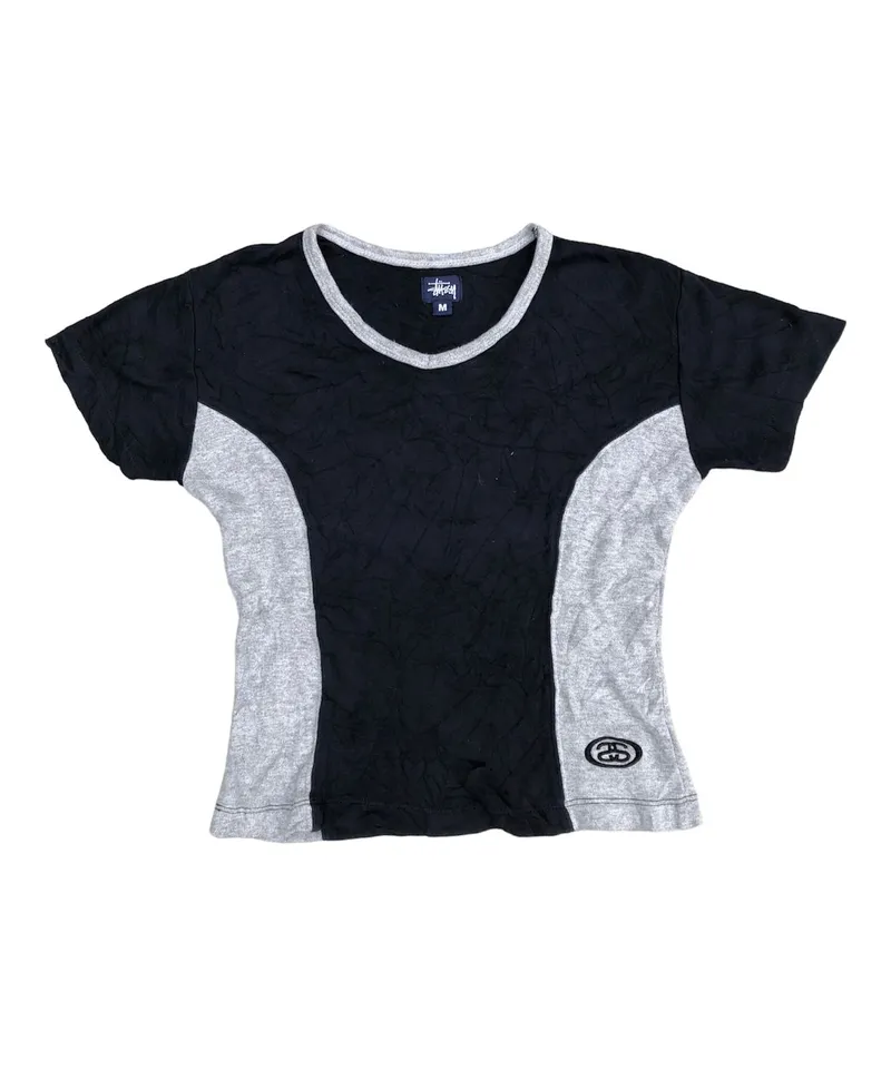 Stussy Y2K Emo T-shirt Wanita gray photo 1