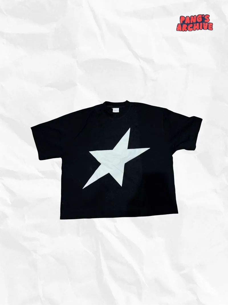 Kaos Boxyfit T-shirt Heavyweight Major Black Motif Bintang photo 1