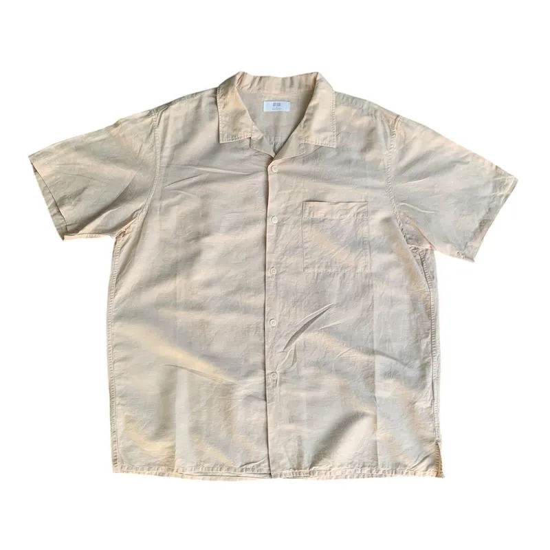 Uniqlo Y2K Minimalist Formal shirt Pria tan photo 1