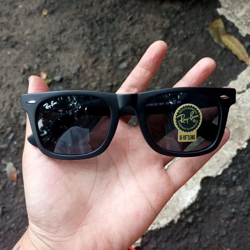 Rayban Wayfarer Black Doff Lens Black photo 1