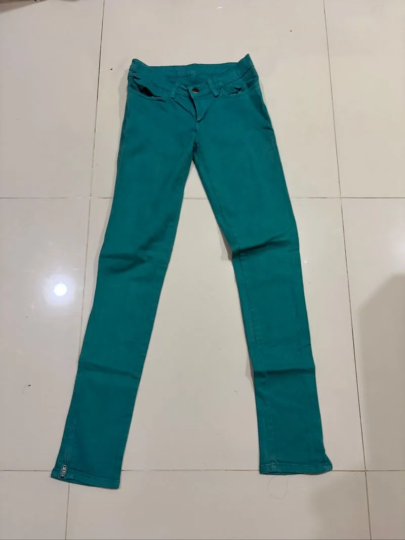 Ksubi Turquoise Low-rise Skinny Jeans With Bottom Zippers photo 1
