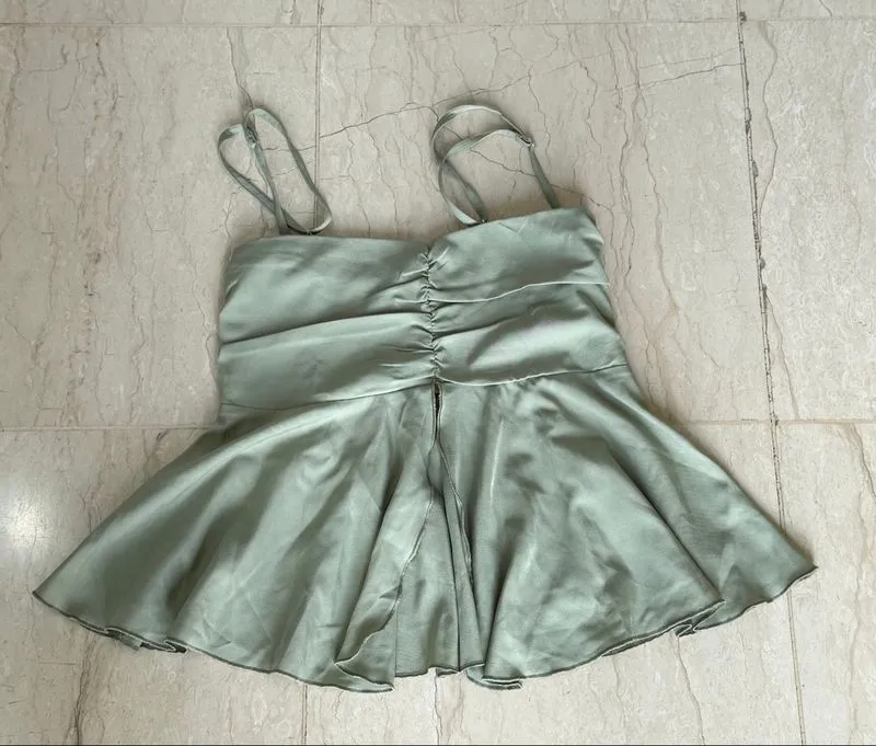 Green babydoll top photo 1