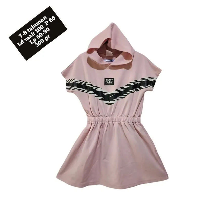 Cammy x ammy Mini dress hoodie scuba pink anak perempuan  photo 1