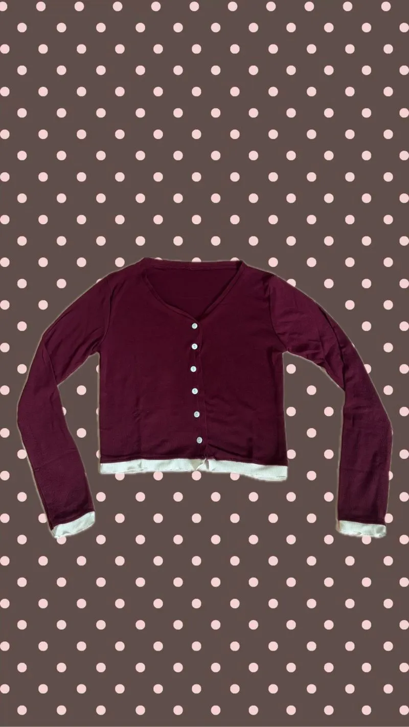 Cardigan Wanita burgundy photo 1