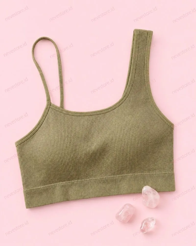 Green Bralette Tank Top Sport Bra With Cup Bra photo 1
