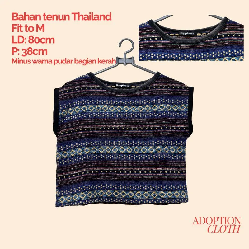 Blus cropped tenun photo 1
