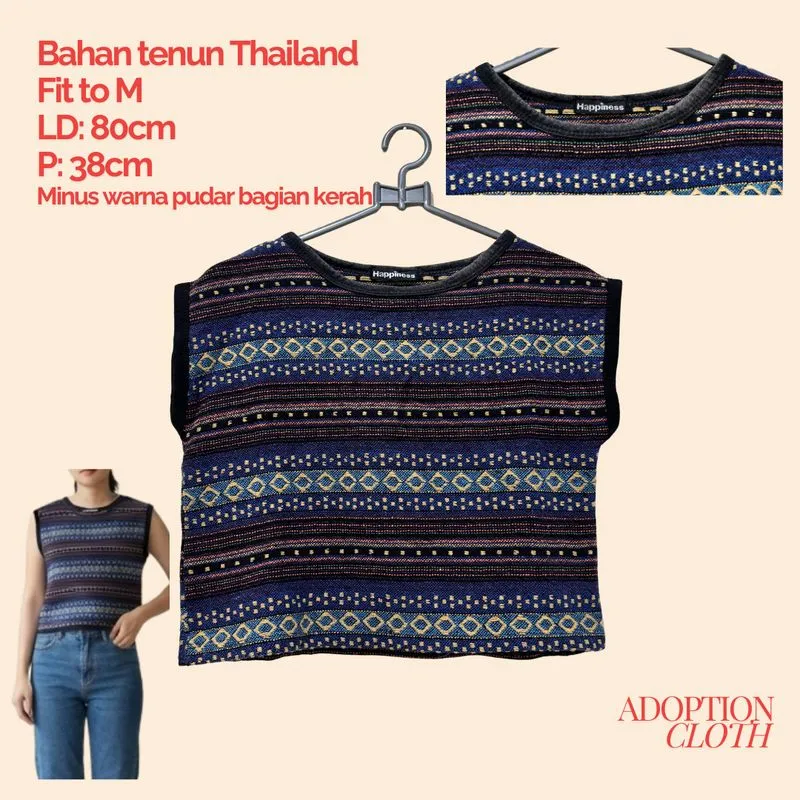 Blus cropped tenun photo 1