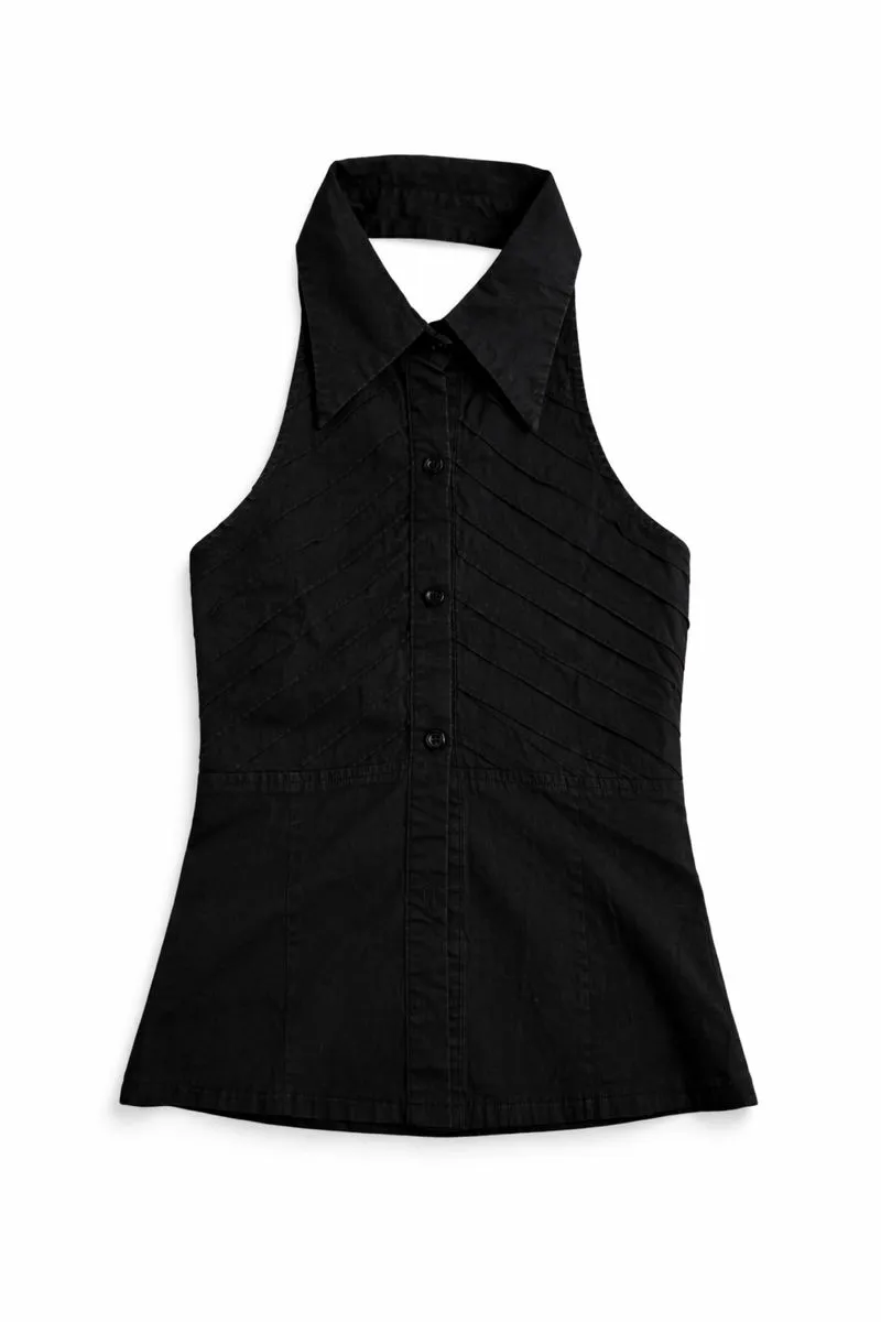 Gothic Black Halter Top photo 1