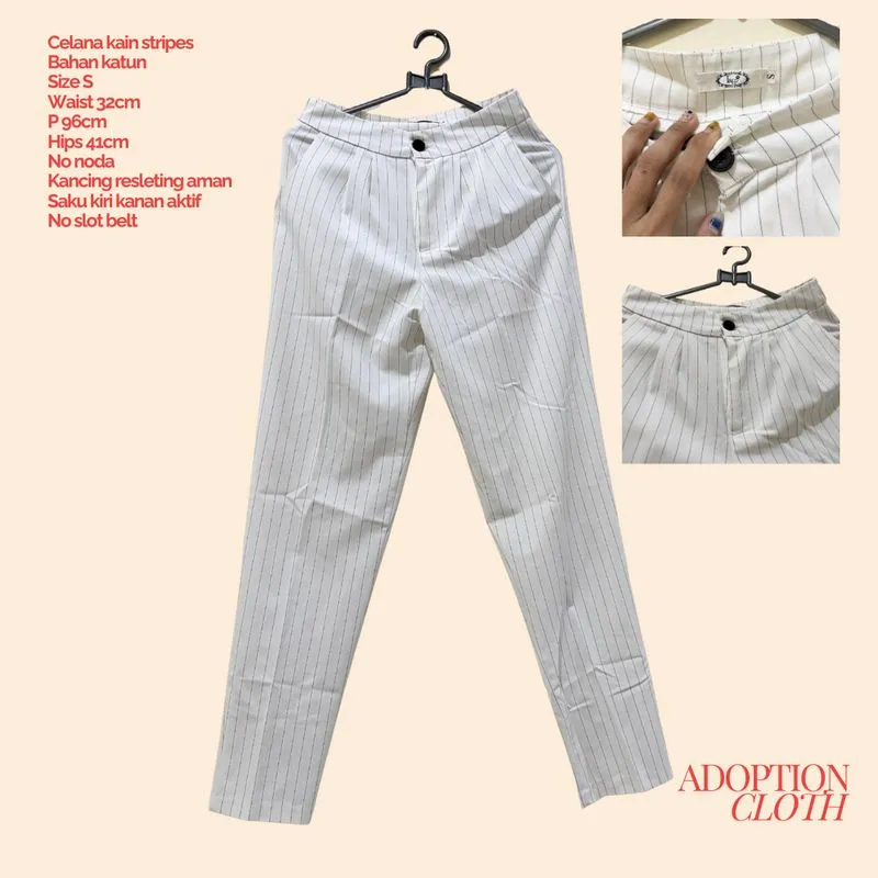 Celana kain stripes putih photo 1