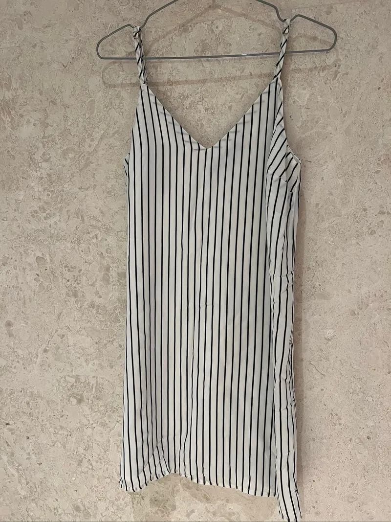 Simple White Stripes Dress photo 1