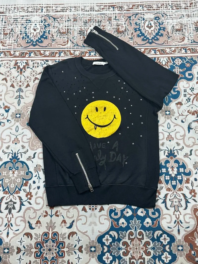 Coach Streetwear Skater Sweater Pria black yellow photo 1