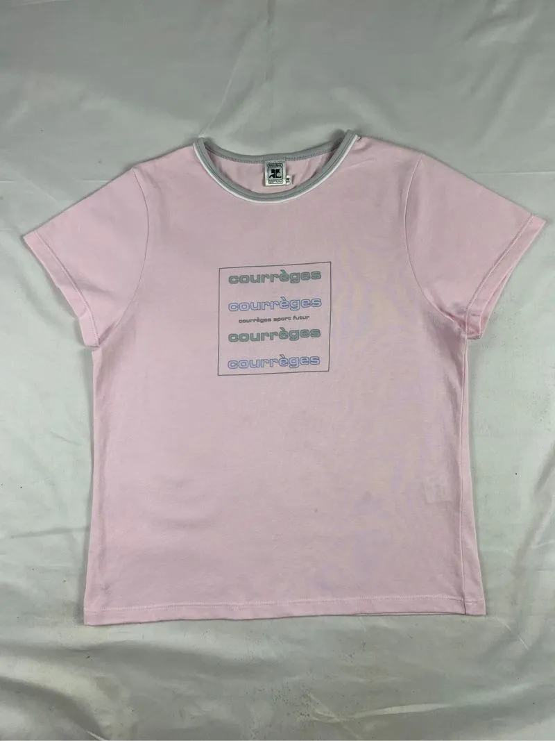 2000s courreges sport futur Soft Pink Tee (M) photo 1