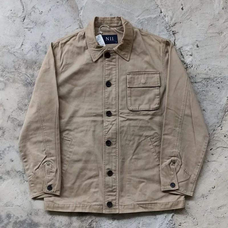 Vintage Y2K Denim jacket Pria tan cream photo 1