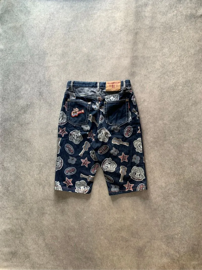 Angel Blue Grunge Avant Garde Short Wanita navy blue photo 1