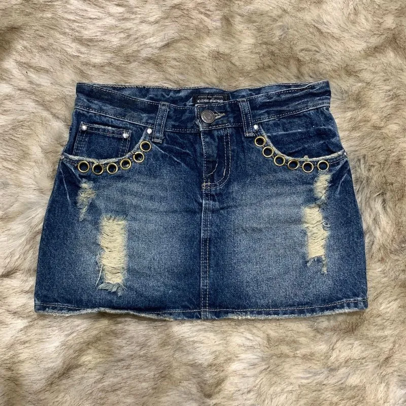 Studs Ripped Skirt photo 1