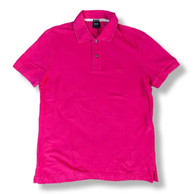 HUGO BOSS PINK PIMA COTTON REGULAR FIT POLO SHIRT | KAOS POL photo 1