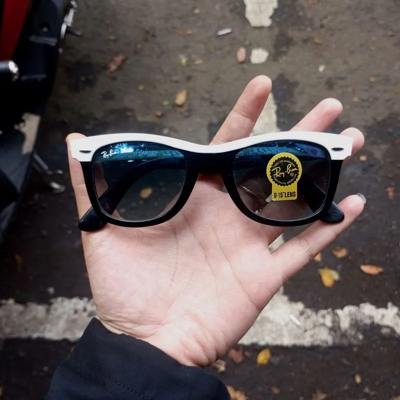 Rayban Wayfarer Neat Street White Glossy Gradient Lens photo 1