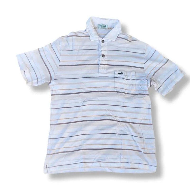 CROCODILE WHITE STRIPE POCKET POLO SHIRT | KAOS POLO | MNZA  photo 1