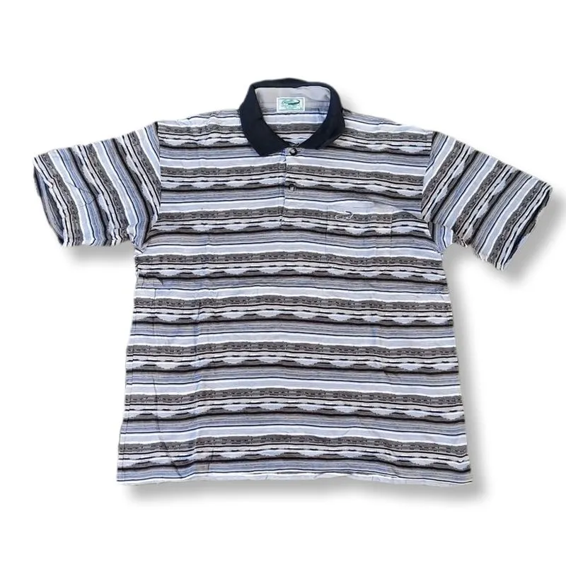 CROCODILE STRIPE NAVAJO POCKET POLO SHIRT | KAOS POLO | MNZA photo 1