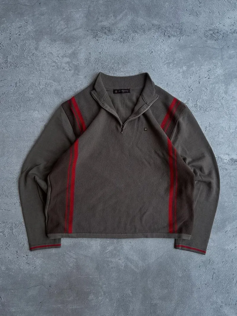Arnaldo Bassini knitwear basic pattern half zipper sweater photo 1