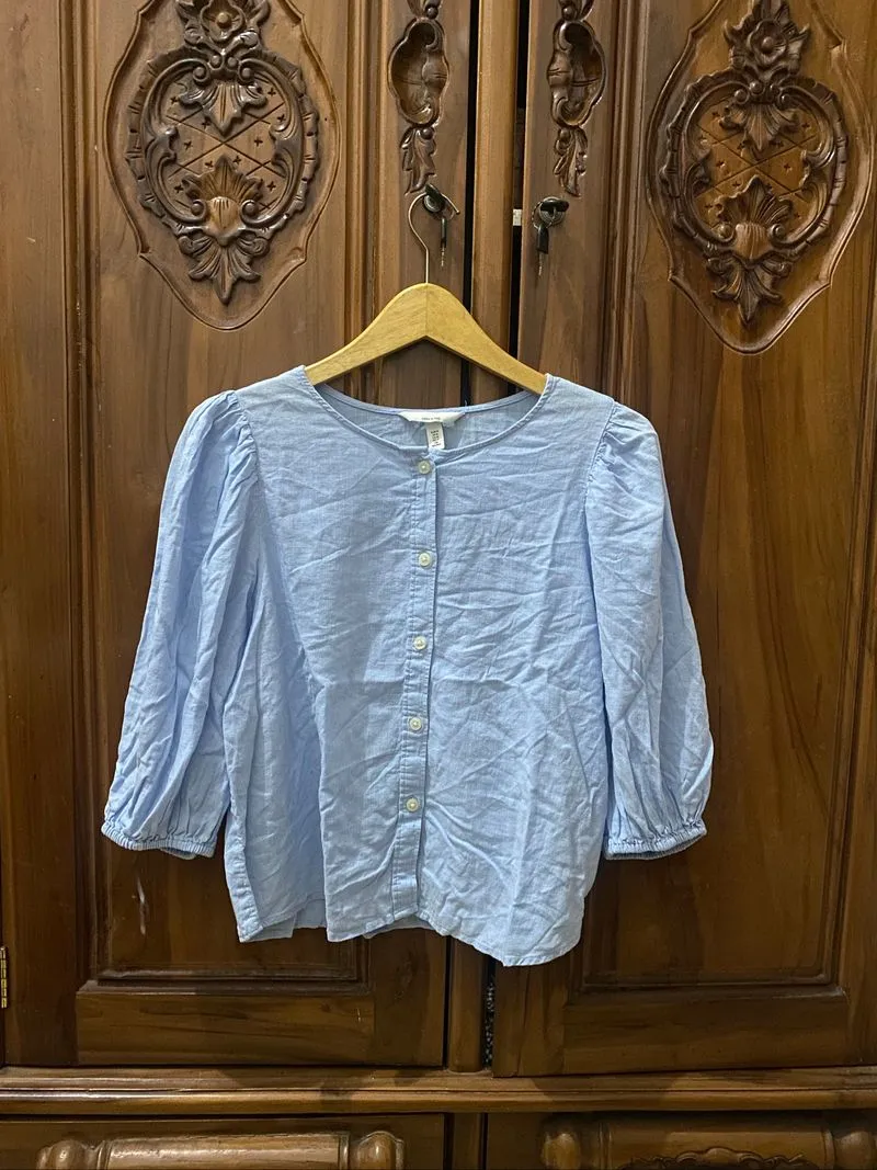 blouse by H&M baby blue photo 1