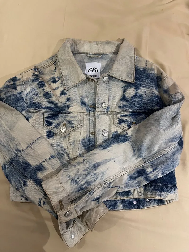 ZARA Vintage Streetwear Denim jacket Wanita blue photo 1