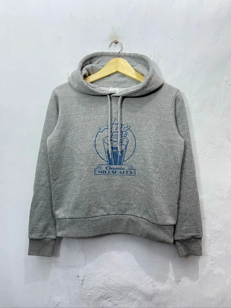 A.P.C Alfred Classic Milkshakes Pullover Hoodie Unisex Grey  photo 1