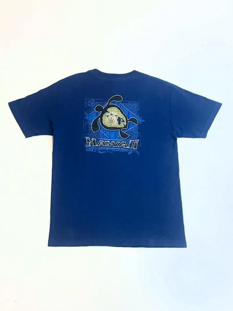 Hawaii Vintage Pacific Ocean Tag Alstlye Tshirt Blue photo 1