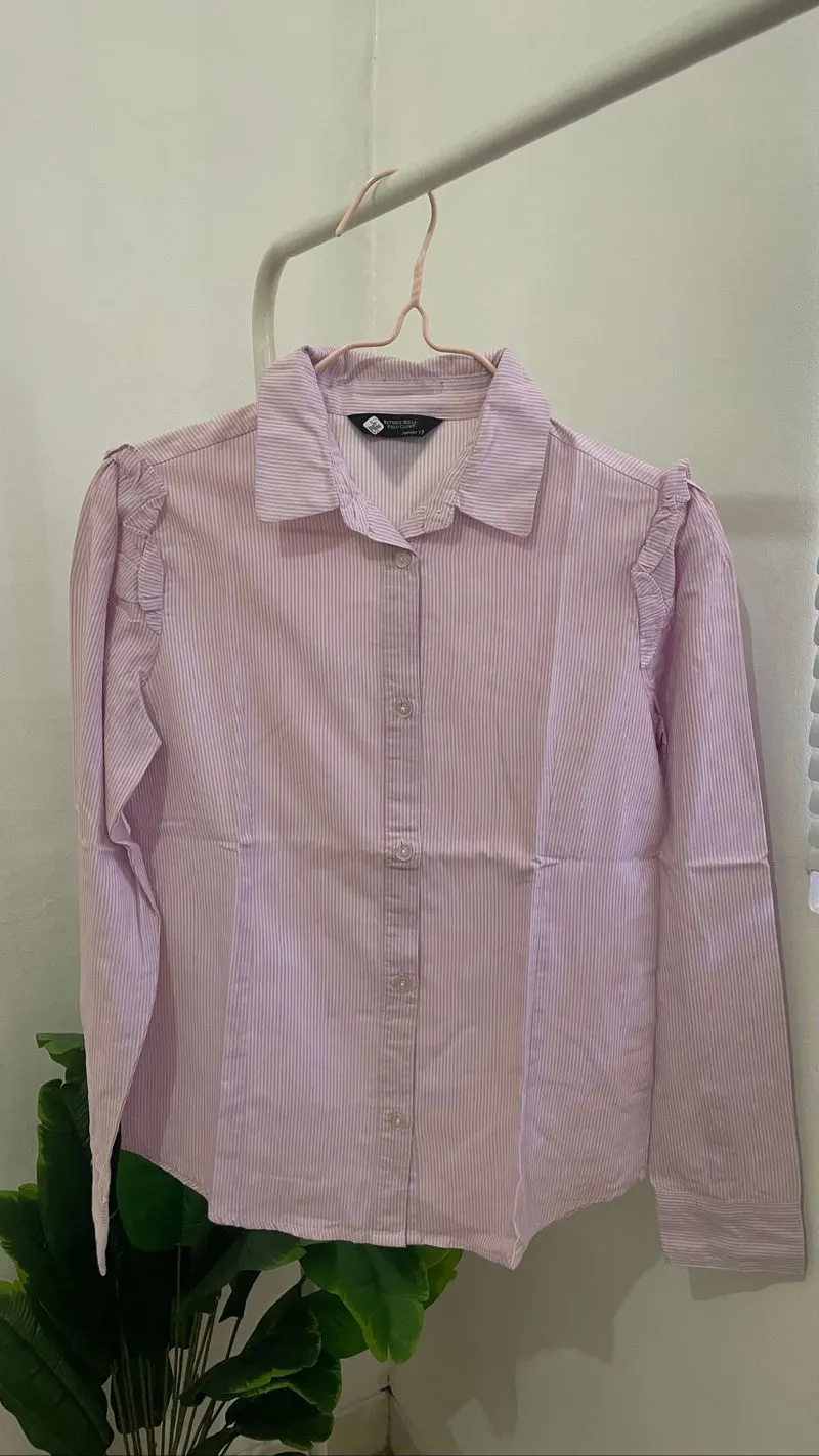 💗 PASTEL STRIPE BLOUSE – SWEET & CLEAN LOOK 💗 photo 1